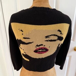 Betsey Johnson Black Marilyn Graphic Sweater
